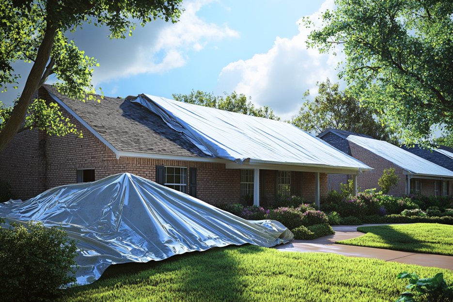 necessity of roof tarping, Longview